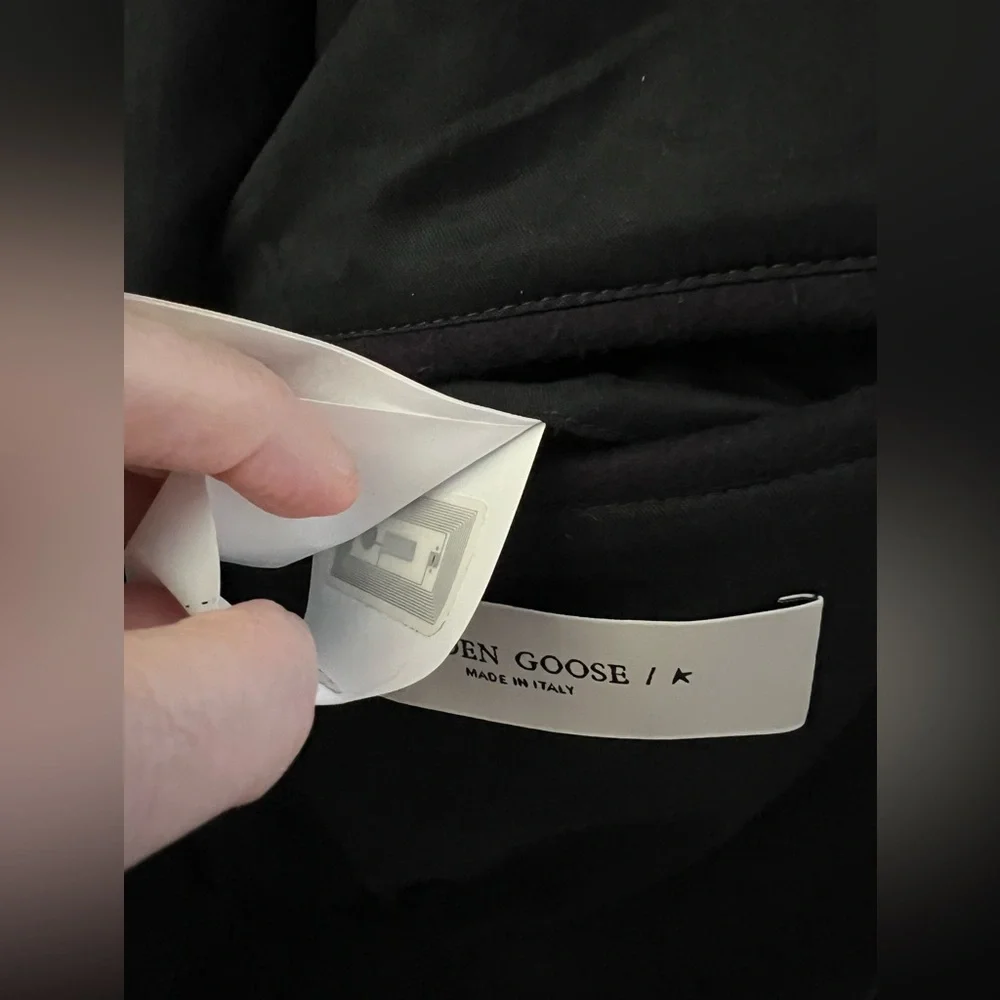 Golden Goose Dirce Navy Cropped Bomber Jacket Size 40 IT New - Picture 14 of 16